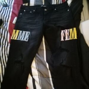 HOMME + FEMME JEANS ( mens black SIZE:36 )